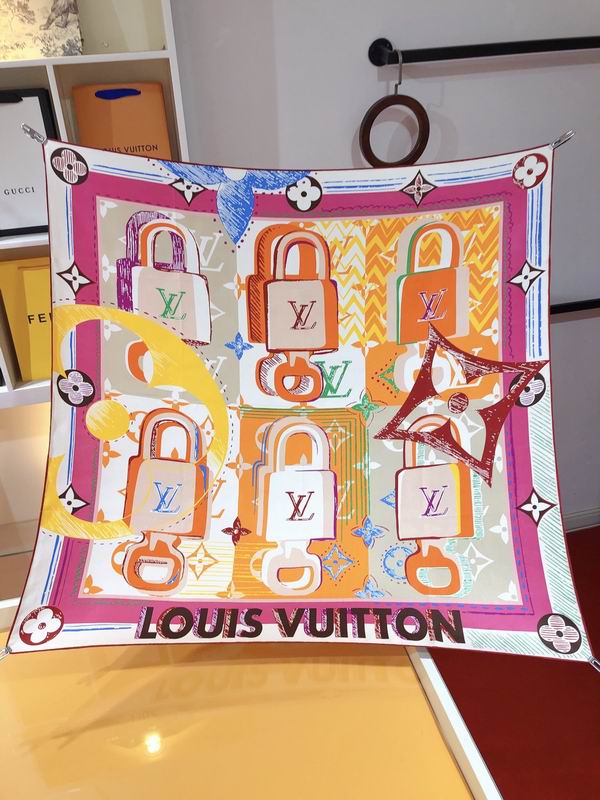 LV silk scarf 90X90cm E01 (12)